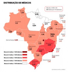 Dos  371.788 médicos brasileiros, 260.251 estão nas regiões Sul e Sudeste