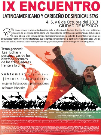 Convocatória do IX Encontro Latino-Americano e Caribenho de Sindicalistas