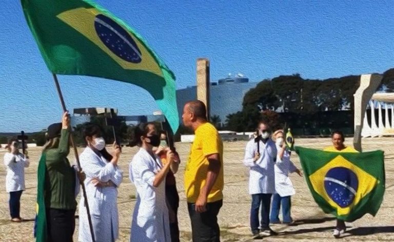 Bando fascista acampa em Brasília com apoio do governo