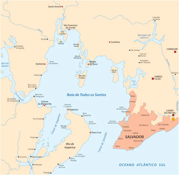 Mapa da Baía de Todos os Santos