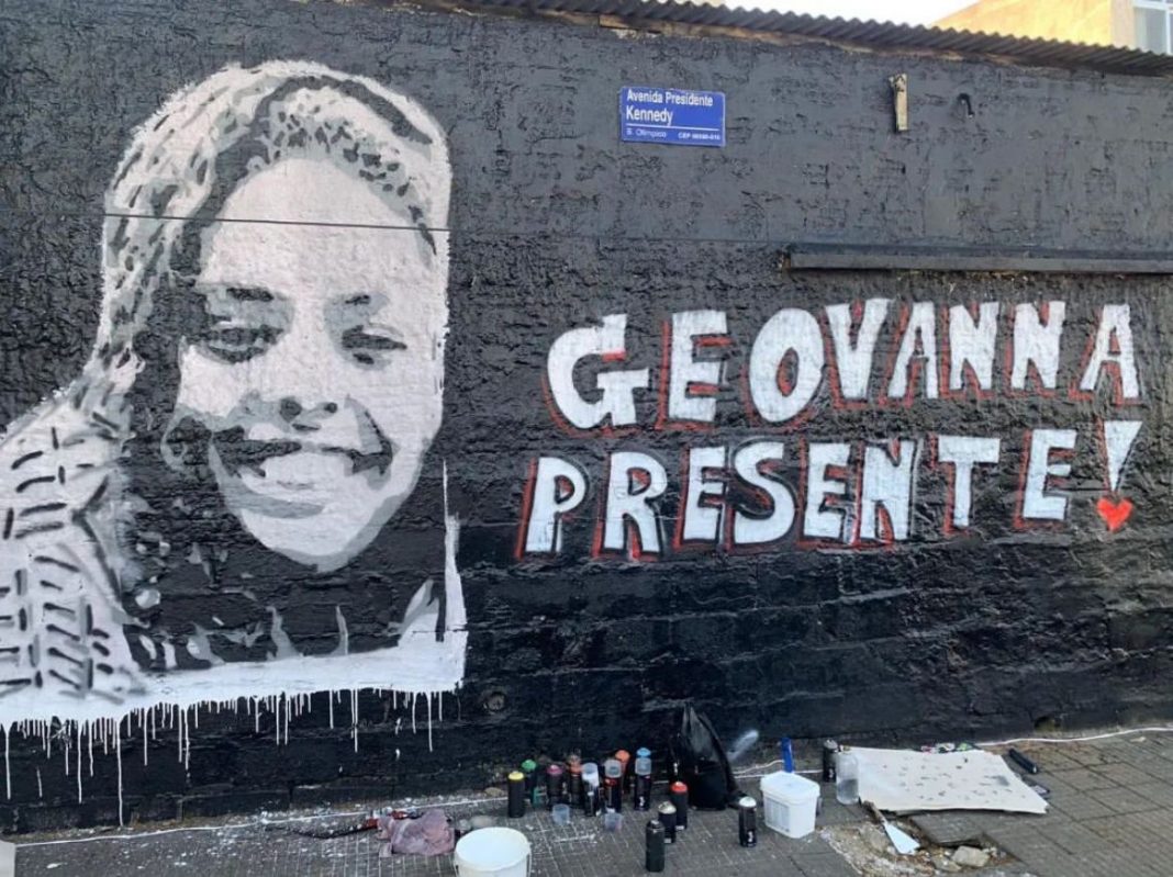 Geovanna presente!, diz mural em homenagem à jovem. Foto: Reprodução