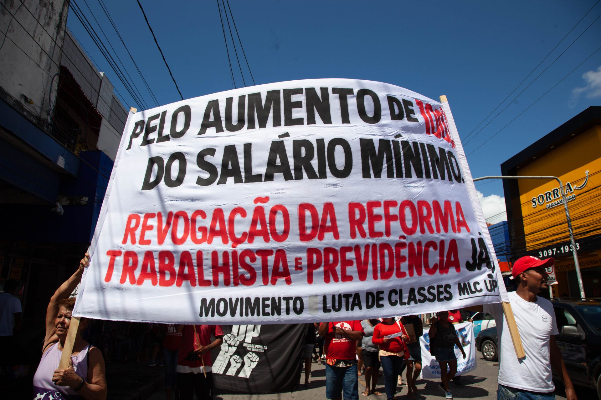Manifestação no dia 1º de maio, em Recife. Foto: Davi Queiroz