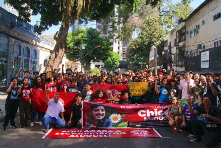 Ato protestou contra a reintegração de posse da Ocupação Chico Mendes. Foto: JAV/PA