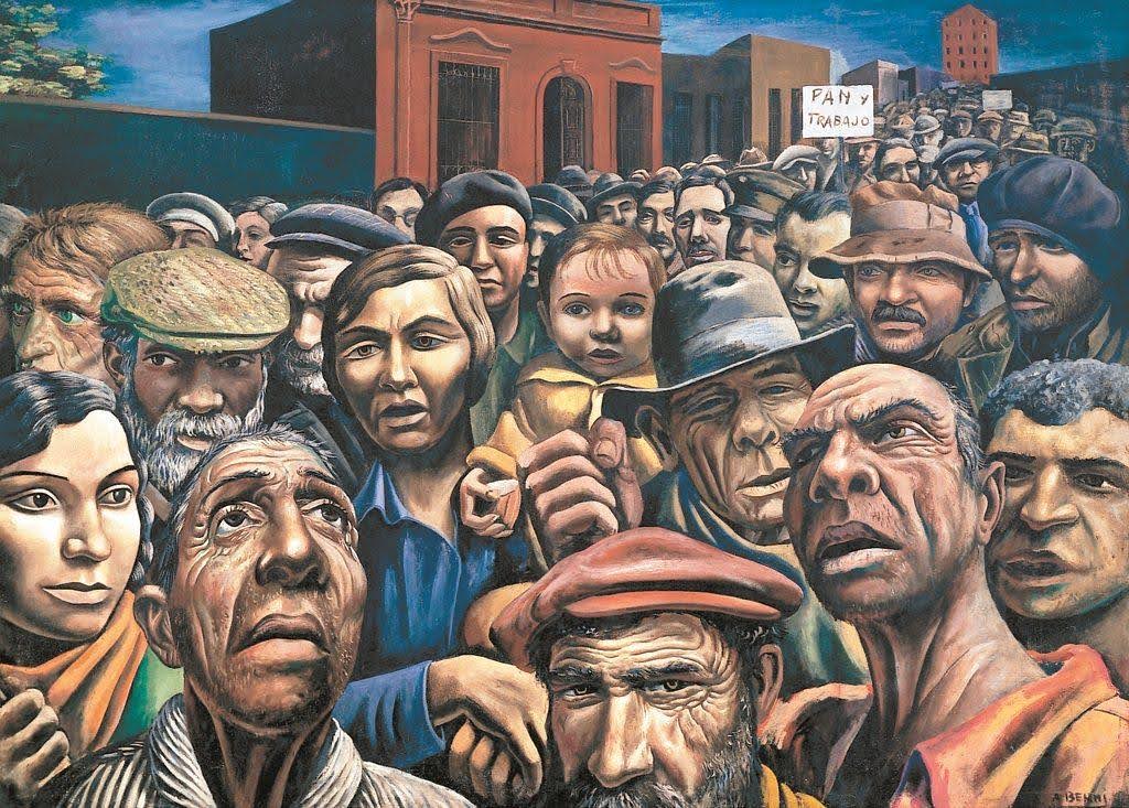 ‘Manifestación’ (1934), por Antonio Berni. Imagem: Antonio Berni/Museo de Arte Latinoamericano de Buenos Aires (MALBA) Saúde mental.