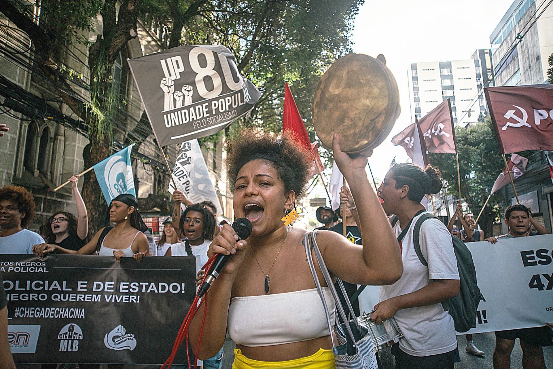 Mulheres denunciam violência policial em ato, Salvador (BA). Foto: Isabella Tanajura JAV/BA