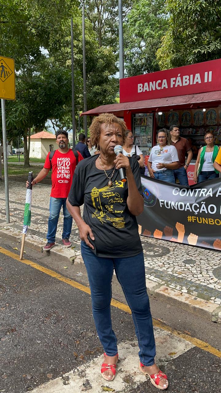 Gal Leite, importante liderança dos servidores de Belém, se manifestra contra arbitrariedades do poder municipal. Foto: JAV/PA