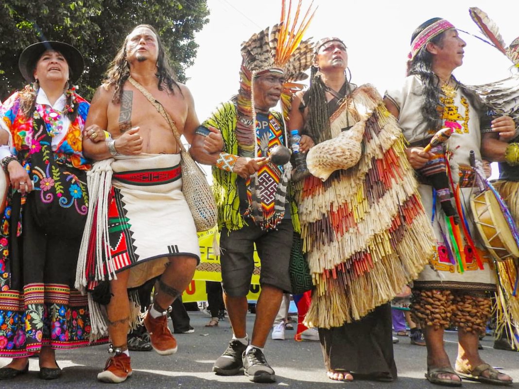 EM PÉ DE LUTA. Povos se unem em defesa da natureza. Foto: Raquel Anjos (JAV/PA)
