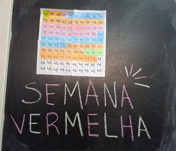 Quadro para acompanhar as metas da Semana Vermelha em Curitiba